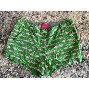 Macbeth collection green pink flamingo shorts womens size small